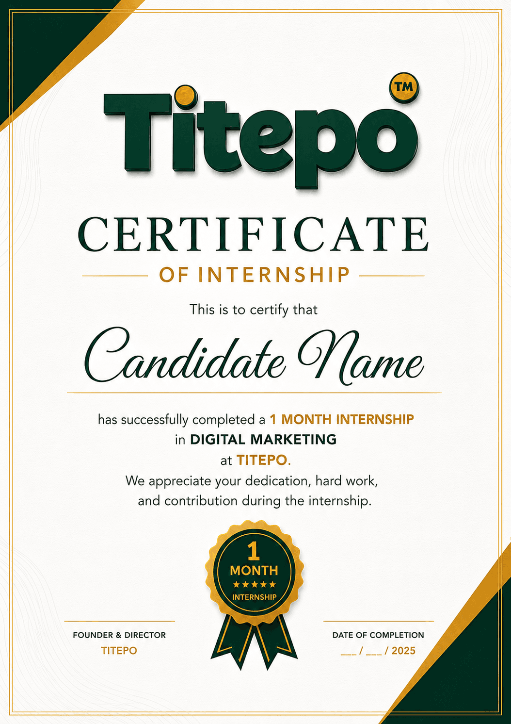 Internship Certificate